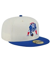 New Era Men's White/Royal New England Patriots Throwback Main 59FIFTY Fitted Hat