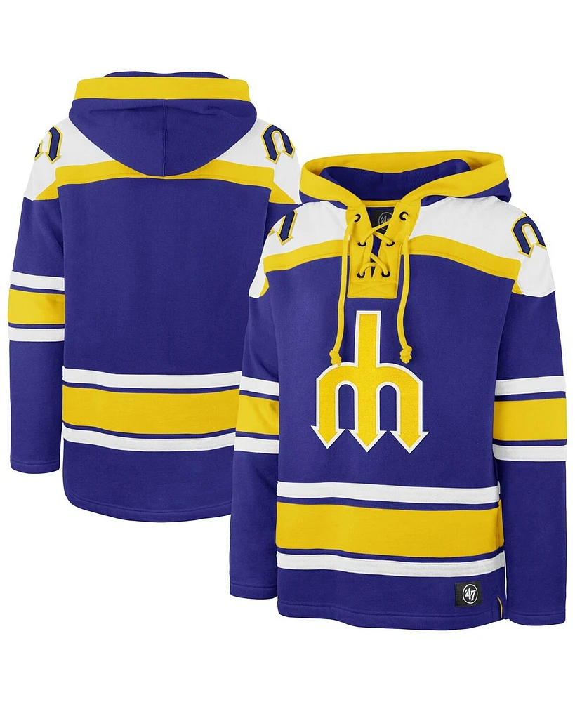 '47 Brand Men's Royal Seattle Mariners Superior Lacer Pullover Hoodie
