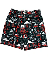 Wes & Willy Big Boys and Girls Green Miami Hurricanes Luau Swim Trunks