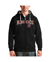 Antigua Men's Black New York Knicks Team Victory Full-Zip Hoodie