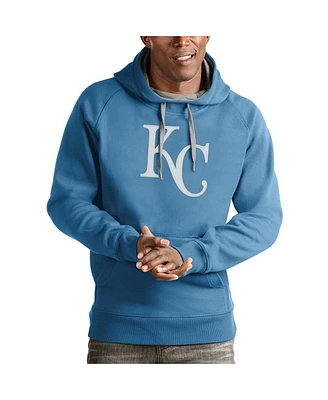 Antigua Men's Light Blue Kansas City Royals Victory Pullover Team Logo Hoodie