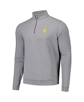 Peter Millar Men's Gray San Diego Padres Perth Sugar Stripe Performance Quarter-Zip Top