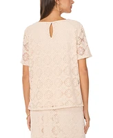 Vince Camuto Women's Crochet Short-Sleeve Blouse