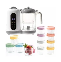 All-in-One Baby Food Prep Set; Multifunctional Baby Food Processor Steamer Blender + 12 Compact Glass Baby Food Storage Jars; Bpa-Free, Leakproof, Dur
