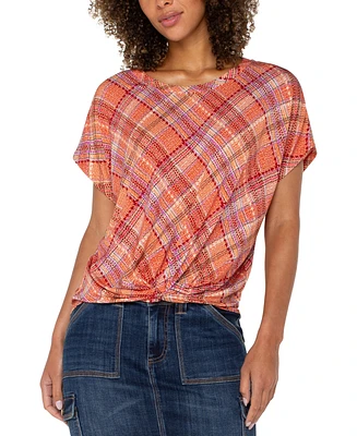 Liverpool Los Angels Petite Twisted Crewneck Top