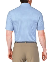 Pga Tour Men's Short Sleeve Micro Geo Print Polo Shirt
