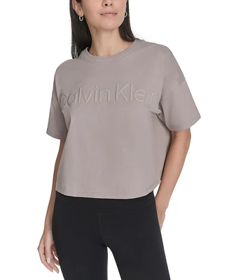Calvin Klein Performance Women's Cotton Puff-Logo T-Shirt