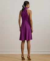Lauren Ralph Women's Charmeuse Halter Cocktail Dress