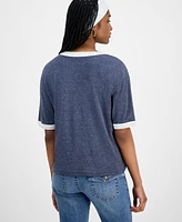 Hippie Rose Juniors' Varsity Graphic Ringer T-Shirt