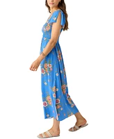 O'Neill Juniors' Larissa Printed Smocked Midi Dress