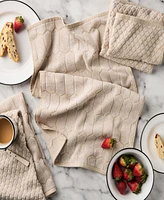 Martha Stewart Honeycomb Chambray Textured Cotton Kitchen Towel Set