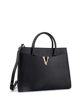Pre-Owned Versace Virtus Belted Tote Leather