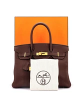 Pre-Owned Hermes Birkin 30 Handbag Clemence with Gold Hardware