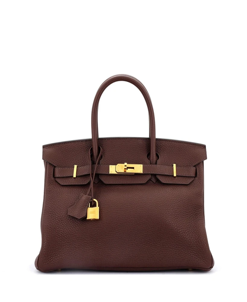 Pre-Owned Hermes Birkin 30 Handbag Clemence with Gold Hardware