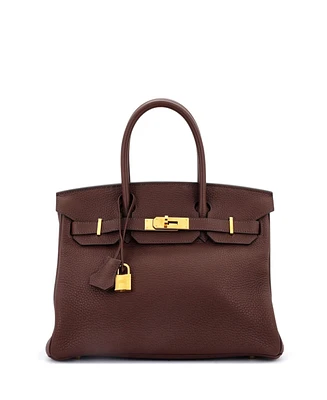 Pre-Owned Hermes Birkin 30 Handbag Clemence with Gold Hardware
