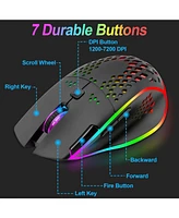 Wireless Gaming Mouse, C30 Silent Click Wireless Rechargeable Gaming Mouse, 3 Level Adjustable Dpi (black)