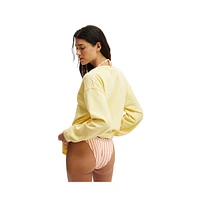 Cotton On Women's Rib Long Sleeve Beach Top