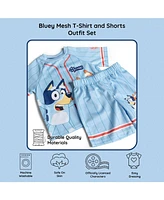 Bluey Baby Boys Mesh T-Shirt and Shorts Outfit Set