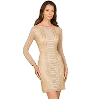 Lara Women's Long Sleeve, High Neck Cocktail Dress