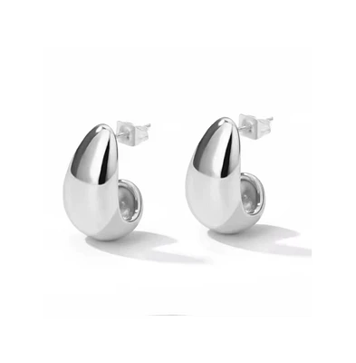 Dome Huggie Teardrop Earrings