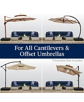 Best Choice Products 330lb Capacity Fillable Heavy-Duty Outdoor Cantilever Umbrella Base w/ Easy-Fill Spouts
