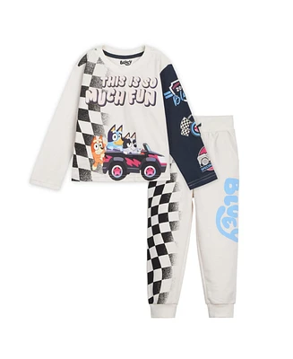 Bluey Baby Boys Henley T-Shirt and French Terry Pants