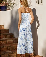 Cupshe Women's Icy Blooms Floral Jumpsuit