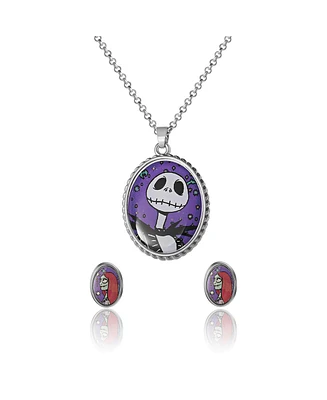 Nightmare Before Christmas Jewelry Set - Jack & Sally Necklace and Earrings