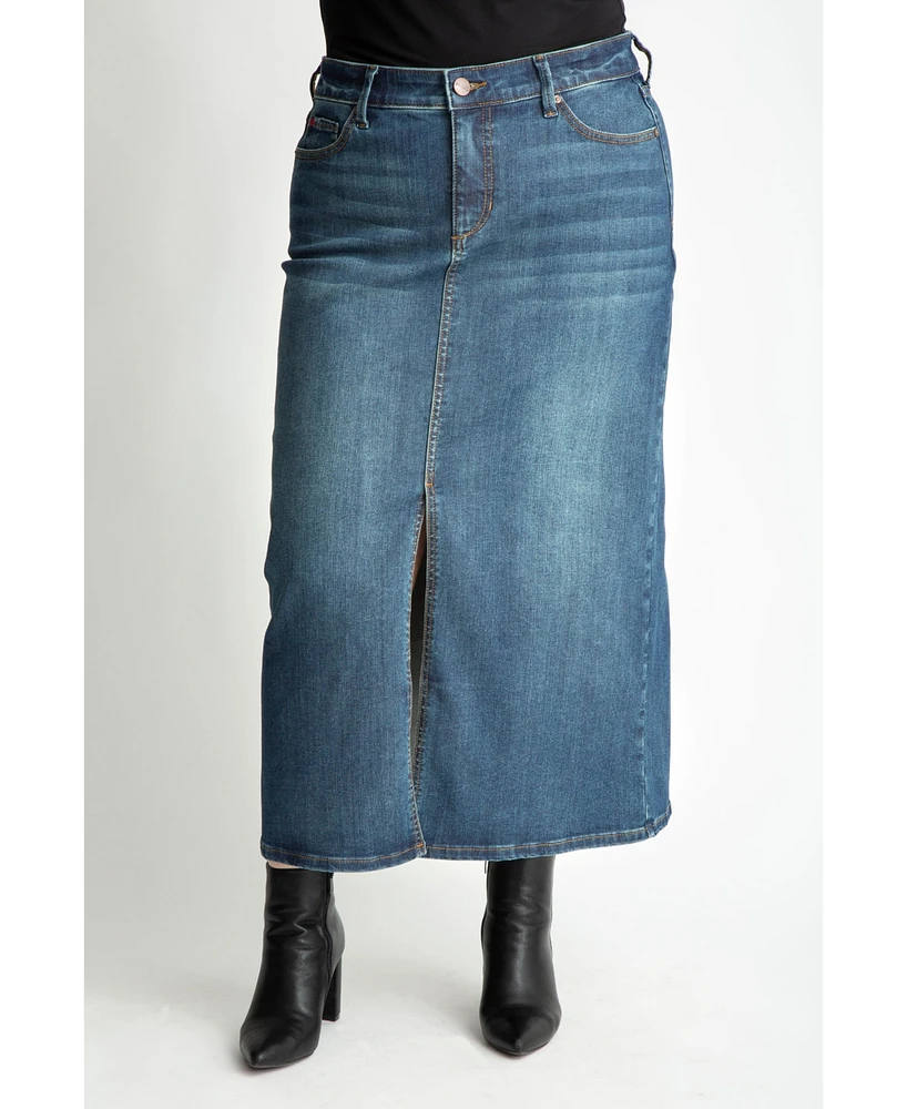 Slink Jeans Plus Denim Maxi Skirt 37"length with front slit