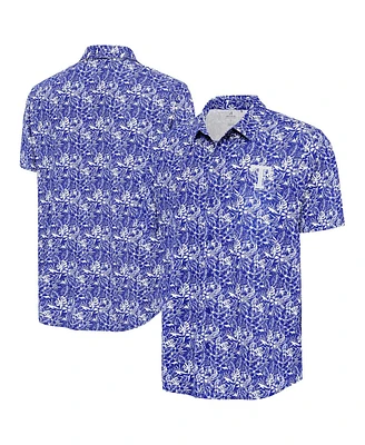 Antigua Men's Royal Texas Rangers Resort Button-Up Shirt