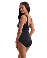 ShapeSolver Sport by Mimi Flamingo Women's Binded Highneck Tank One Piece Swimsuit