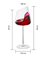 The Wine Savant Khen Slanted Stemmed Wine Glasses, Set of 2