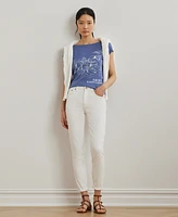 Lauren Ralph Petite Cotton-Blend Jersey Graphic Tee
