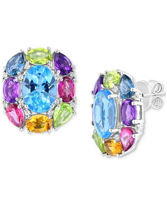 Effy Multi-Gemstone Stud Earrings (14-5/8 ct. t.w.) in Sterling Silver