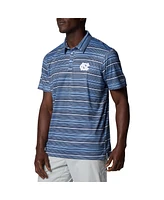 Columbia Men's Carolina Blue North Tar Heels Pfg Super Terminal Tackle Omni-Shade Stripe Polo Shirt