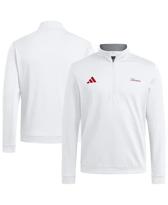 Adidas Men's White Indiana Hoosiers Elevated Quarter-Zip Jacket