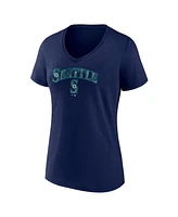 Fanatics Women's Navy Seattle Mariners Shine Bright V-Neck T-Shirt
