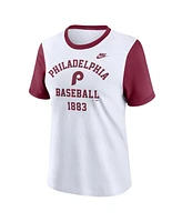 Nike Women's White Philadelphia Phillies Tri-Blend Cooperstown Logo T-Shirt