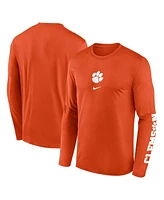 Nike Men's Orange Clemson Tigers Primetime Center Lockup Two-Hit Legend Long Sleeve T-Shirt