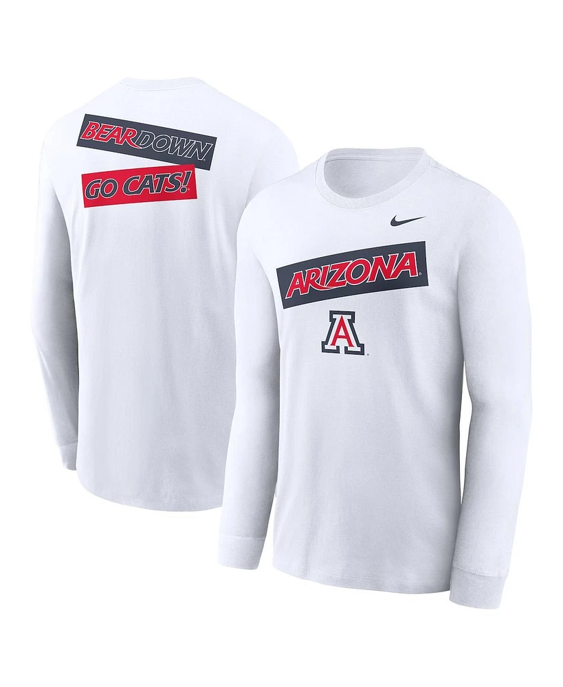 Nike Men's White Arizona Wildcats Two-Hit Classic Location Long Sleeve T-Shirt