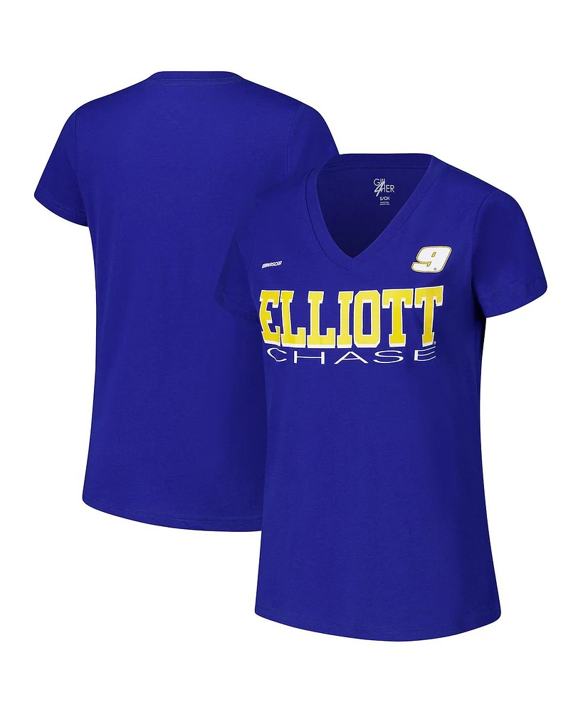 G-iii 4Her by Carl Banks Women's Royal Chase Elliott Strategy V-Neck T-Shirt