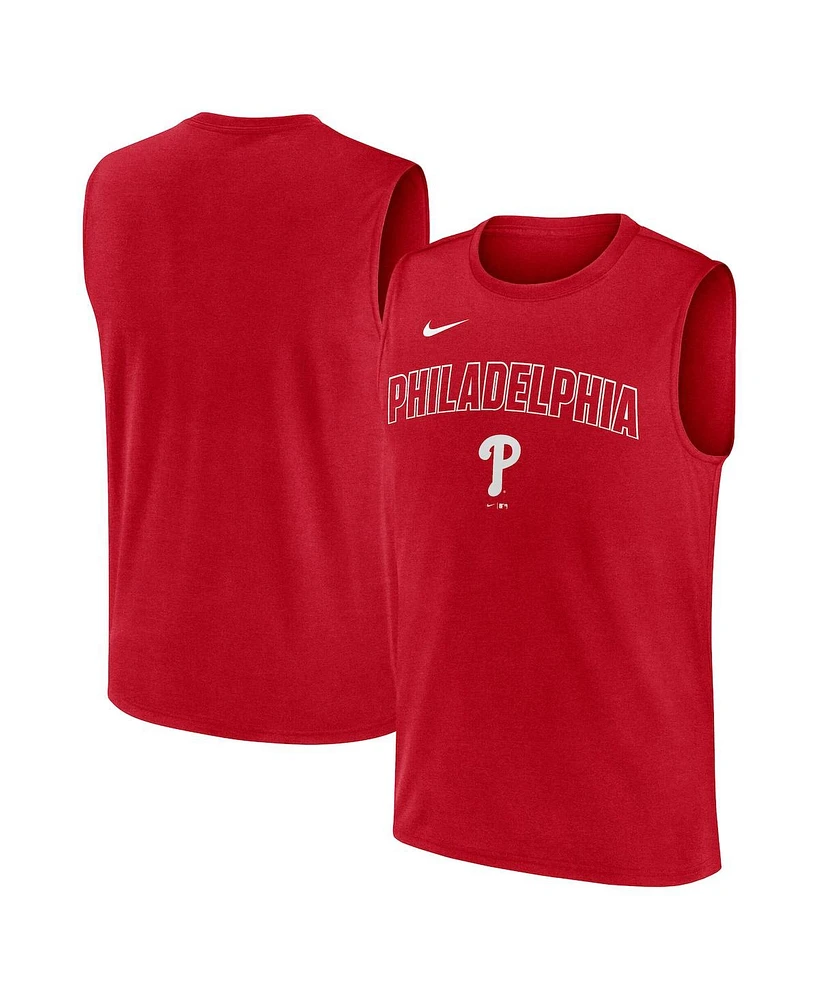 Nike Men's Red Philadelphia Phillies Knockout Performance Muscle Tank Top