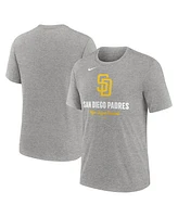 Nike Men's Heather Gray San Diego Padres Logo Tri-Blend T-Shirt