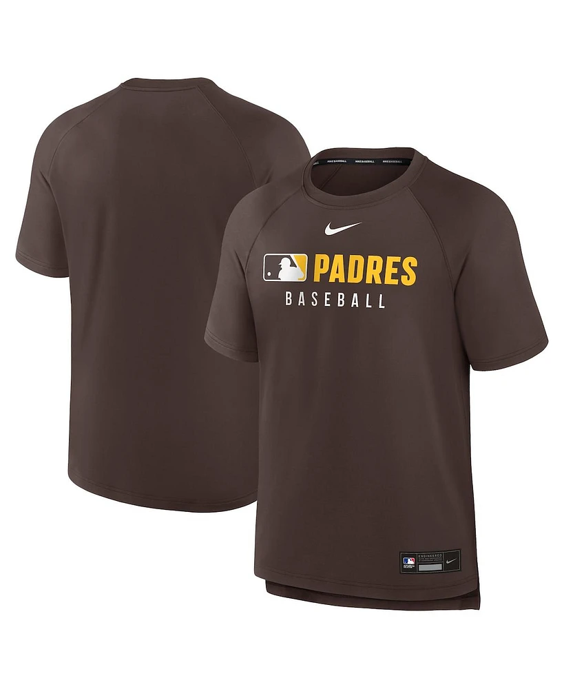 Nike Men's Brown San Diego Padres Authentic Collection Pregame Raglan Performance T-Shirt