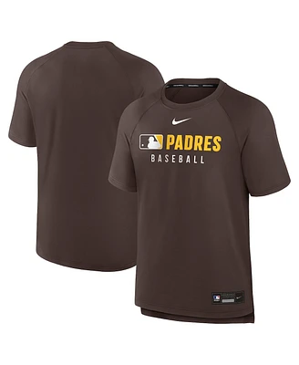 Nike Men's Brown San Diego Padres Authentic Collection Pregame Raglan Performance T-Shirt