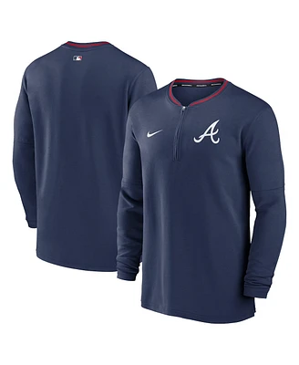 Nike Men's Navy Atlanta Braves Authentic Collection Performance Half-Zip Top