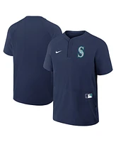 Nike Men's Navy Seattle Mariners Authentic Collection Raglan Short Sleeve Windshirt