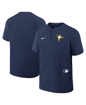 Nike Men's Navy Tampa Bay Rays Authentic Collection Raglan Short Sleeve Windshirt