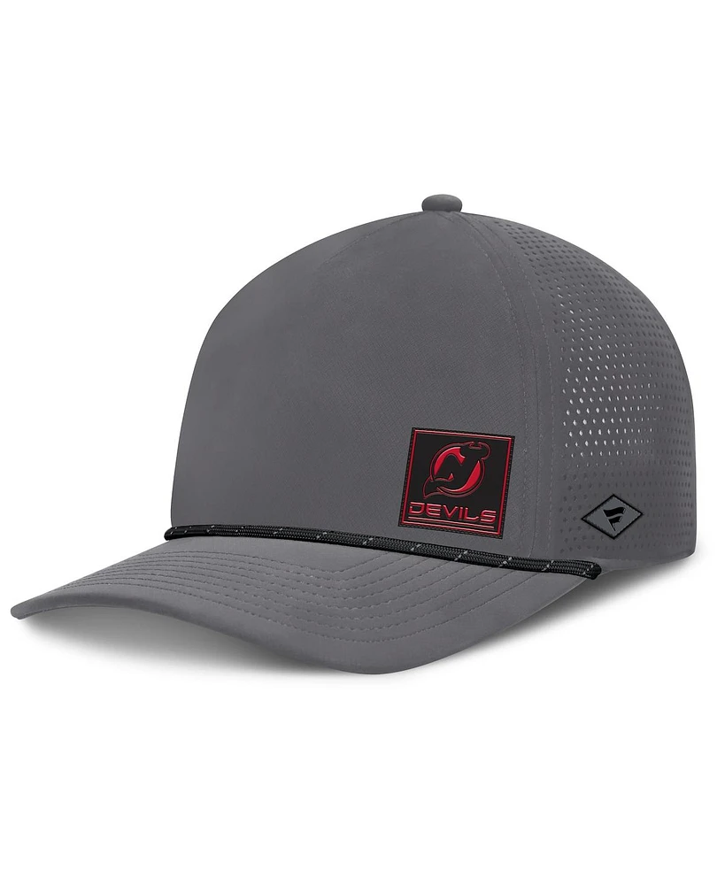 Fanatics Men's Gray New Jersey Devils Captain Rope Adjustable Hat
