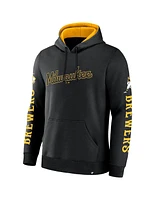 Fanatics Men's Black Milwaukee Brewers Big City Legacy Fleece Pullover Hoodie